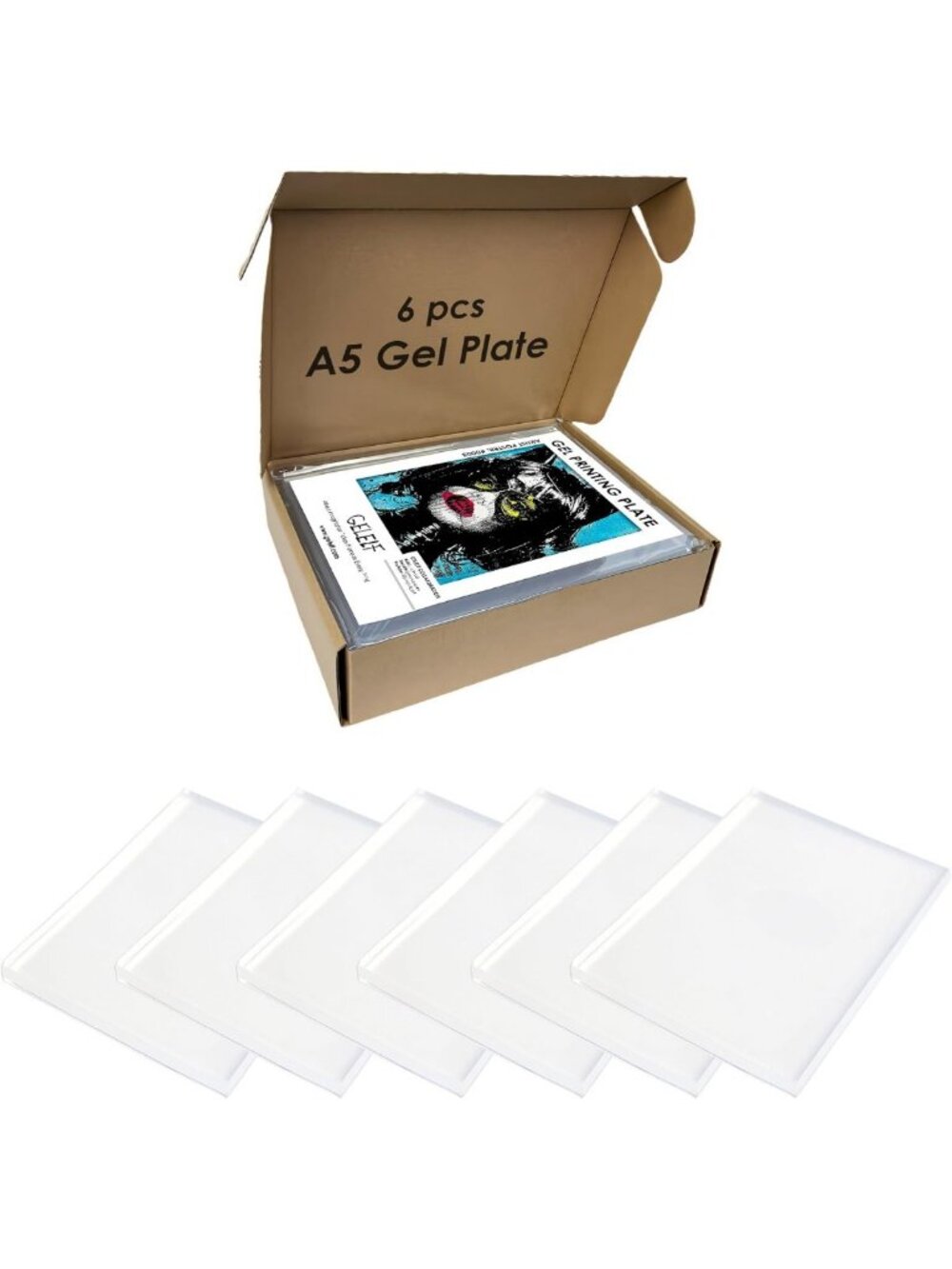 Reusable Gel Printing Plate Set - 5"x7" Monoprinting Tools for Card Making